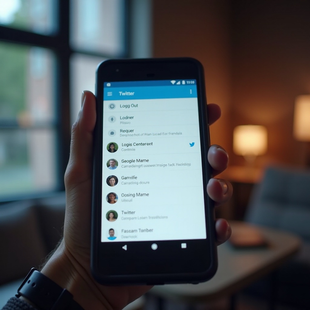como sair do Twitter no Android