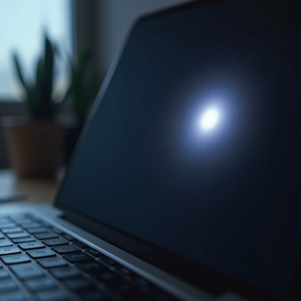 jasna plama na ekranie laptopa