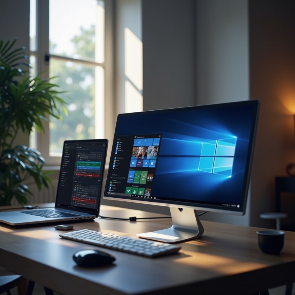 przełącz się między laptopem a monitorem stacjonarnym