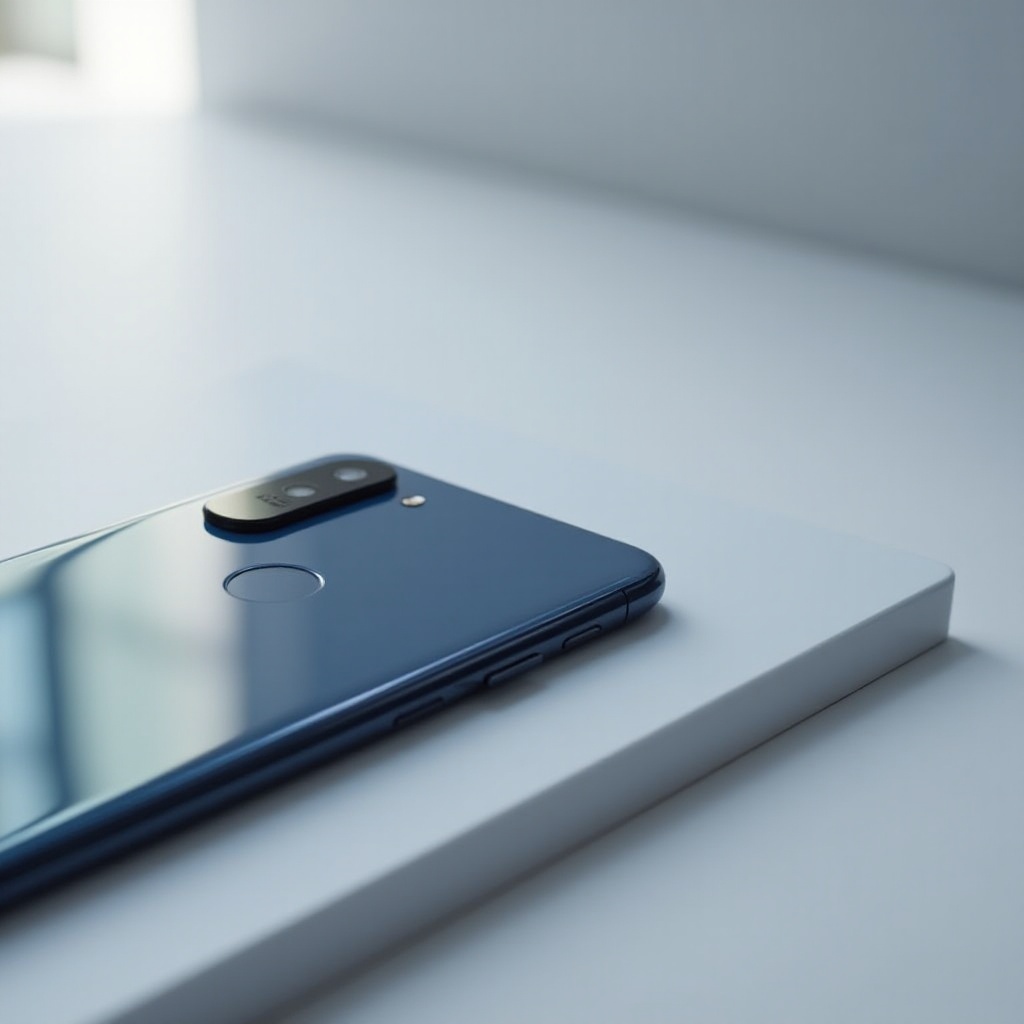 โทรศัพท์ที่มีเซ็นเซอร์ลายนิ้วมืออยู่ด้านหลัง