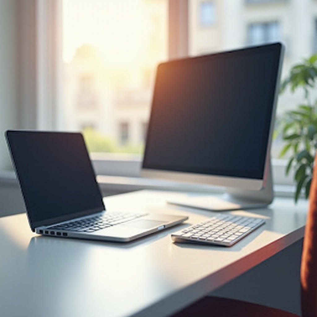 ustawienie laptopa i komputera